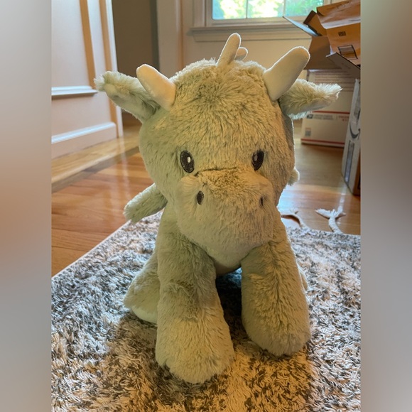 Green Plush Dragon Rattle Toy - Picture 1 of 3